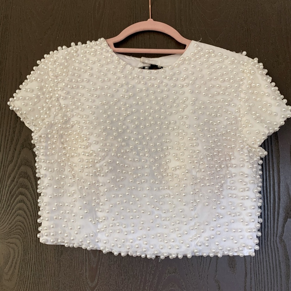 Sherri Hill White Formal Pearl Top 6